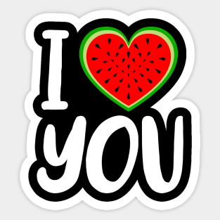 I Love Watermelon Melon Summer Vacation Seasonal Fruit Sticker